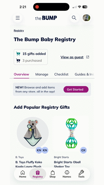 Universal registry save flow