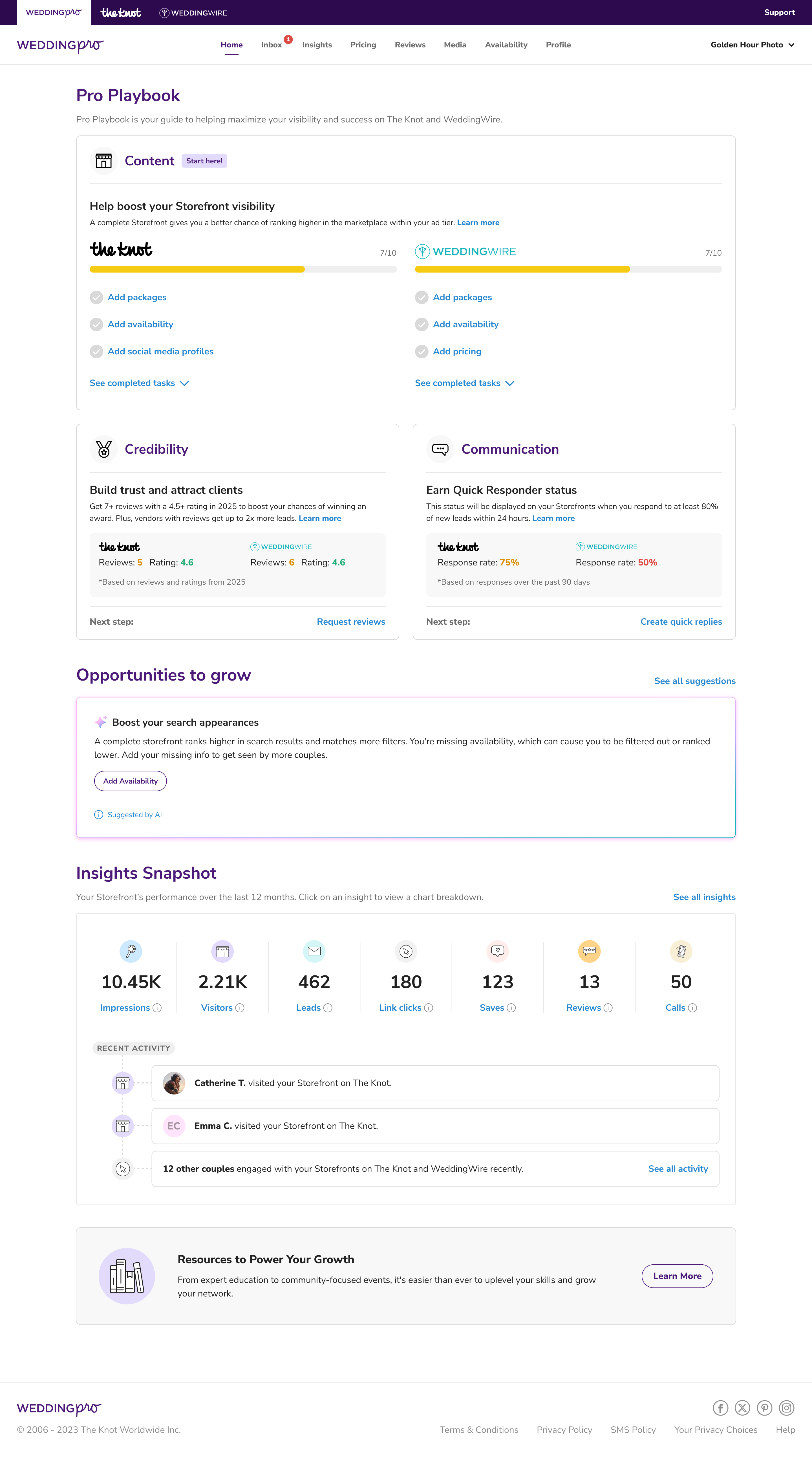 Pro Playbook dashboard